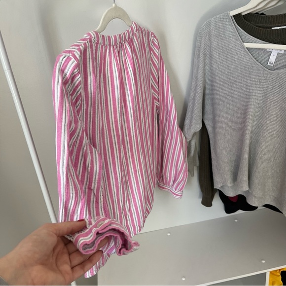 🩷UNIVERSAL THREAD STRIPED LONG SLEEVE PLACKET BLOUSE SIZE SMALL STRIPED BUTTONS - Picture 7 of 8